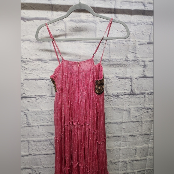 NWT Raga Zella Lurex Empire Maxi Dress - Color Magenta No Size Tag Ptp 17" - Picture 12 of 15